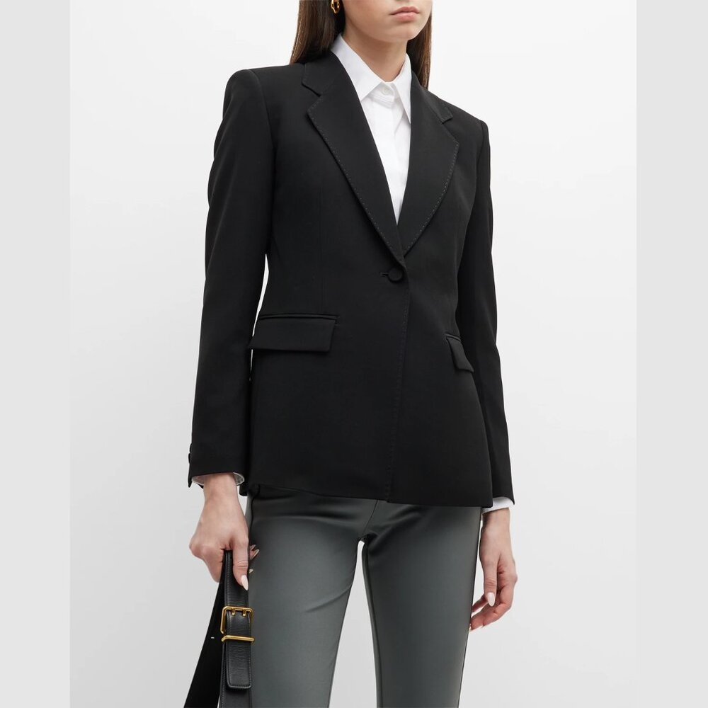 NWT LAFAYETTE 148 NEW YORK WOOL BLEND BLAZER BLACK SIZE 2